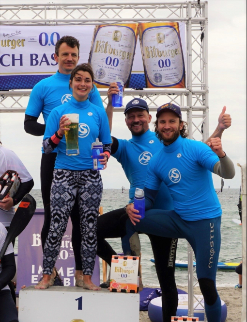 Gewinner BIG SUP Challenge mit SIREN lycra Shirt