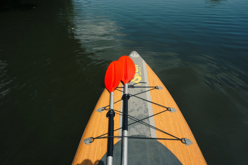 SUP mit Aluminium-Doppelpaddel von SIREN SUPsurfing