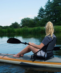 Siren Sup Seat, schwarzes zweiteiliges Glasfaser-Doppelpaddel für Kajaks und SUPs