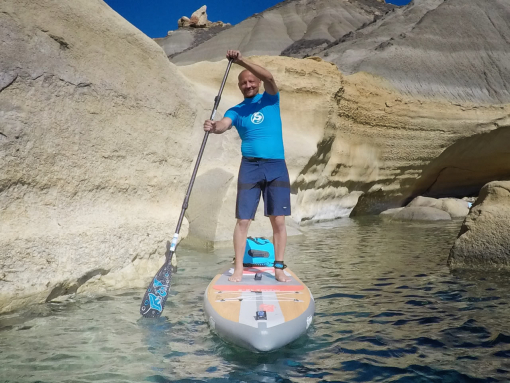 zweiteiliges SUP Carbon-Paddel Pacifica P3 aus 100% Vollcarbon mit dem SIREN malea 12.2