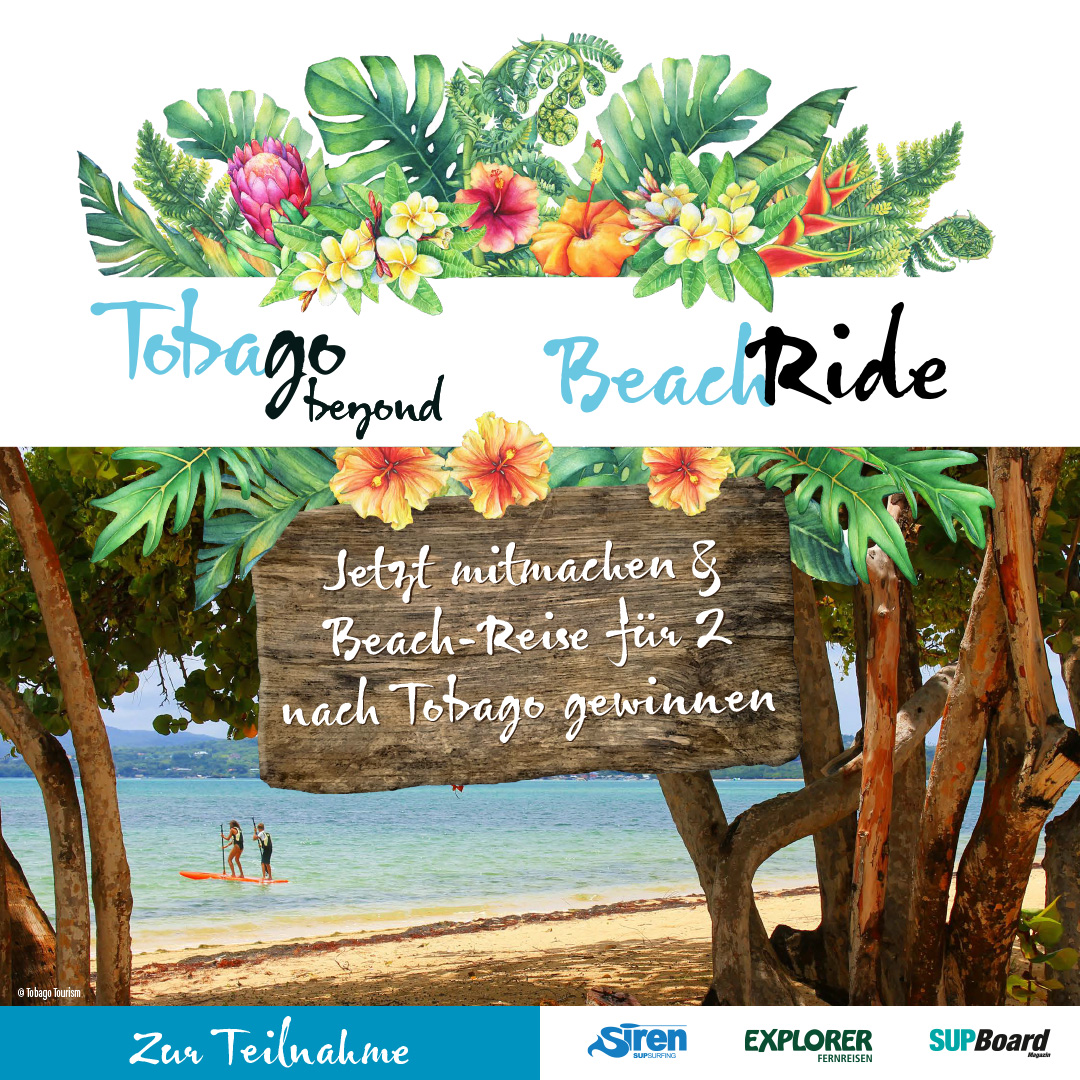 Tobago Beach Ride mit SIREN SUPsurfing