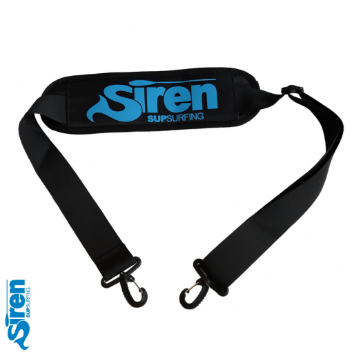 SIREN SUPsurfing Boardtragegurtmit separatem Paddelhalter und Schnellverschluss und extra weichem Schulterpolster als Set mit oder ohne Boardgurte für D-Rings am Board