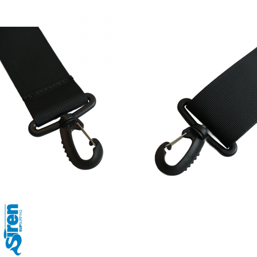 SIREN SUPsurfing Boardtragegurtmit separatem Paddelhalter und Schnellverschluss und extra weichem Schulterpolster als Set mit oder ohne Boardgurte für D-Rings am Board