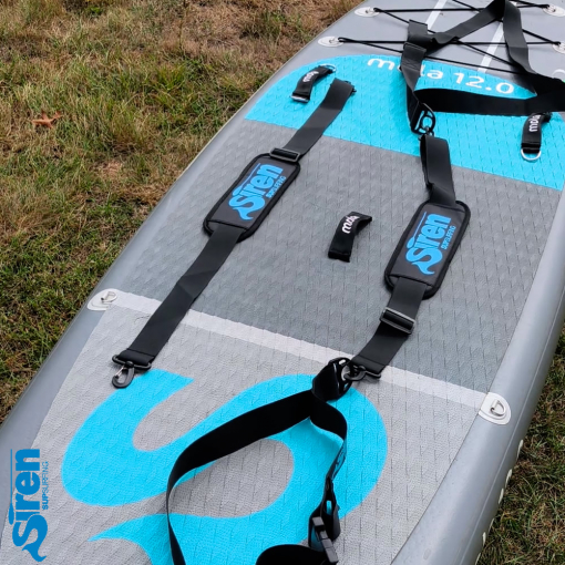Tragegurte für SUP Boards von SIREN SUPsurfing universell für Stand Up Paddleboards mit Gurt oder mit Karabiner Haken
