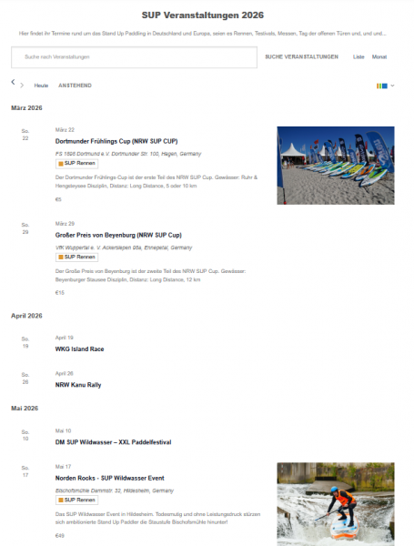 SUP Veranstaltungen