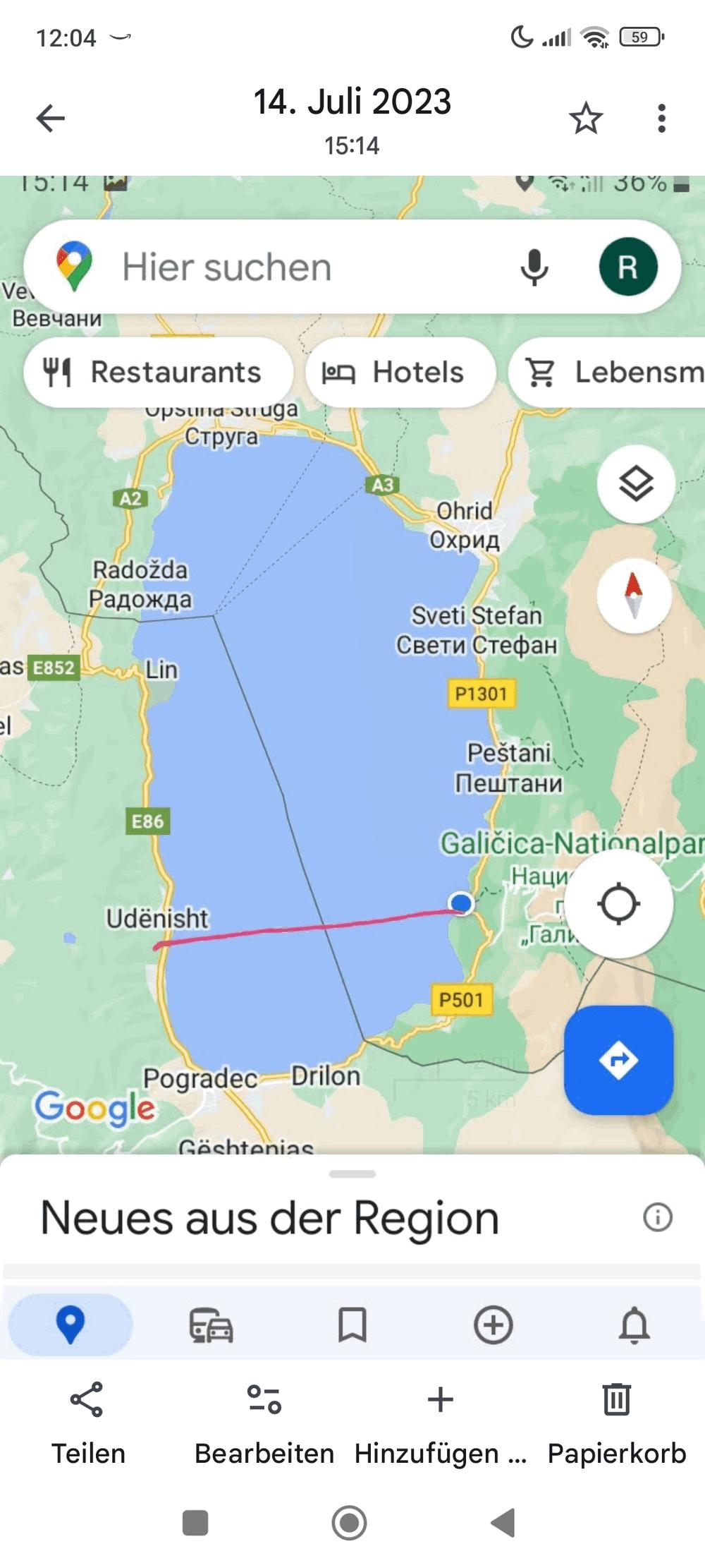 Rene Pausar auf dem barra 12.6 von SIREN SUPsurfing auf dem Ohrid See in Albanien