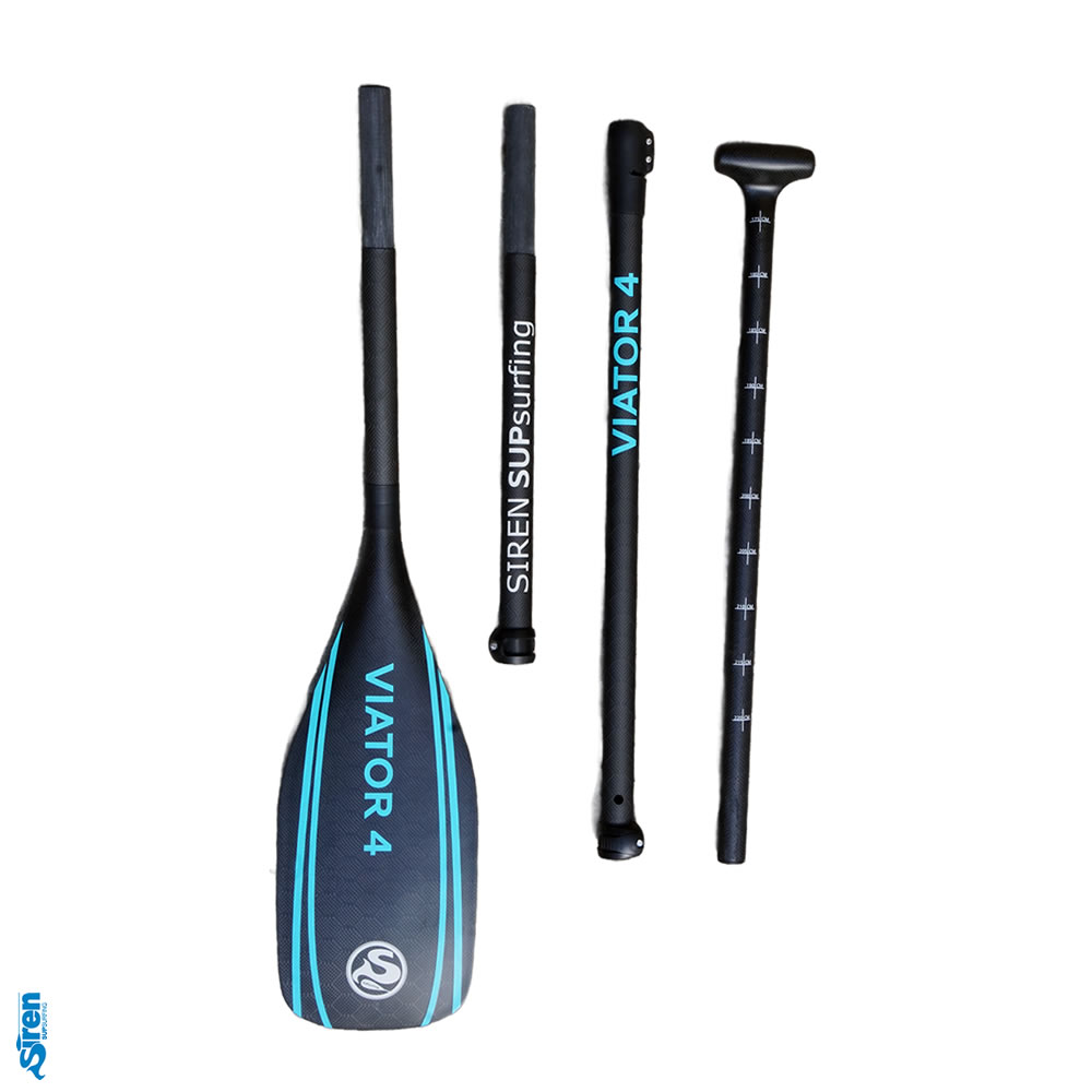 Viator 4 vierteiliges SUP Paddel von SIREN SUPsurfing mit sehr großer Längenverstellung und kleinem Packmaß zum reisen
